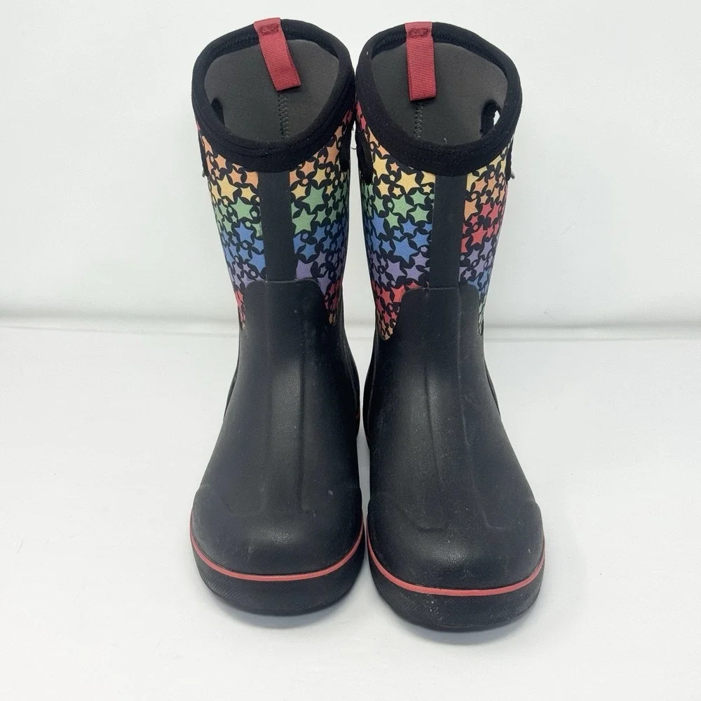 BOGS Youth Classic II Boot - Rainbow Stars Size 5 Waterproof Handles